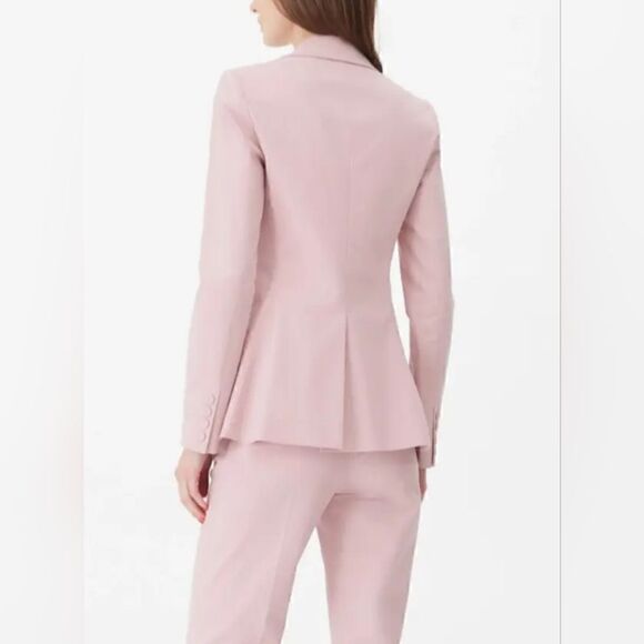 Rebecca Taylor Tailored Stretch Modern Suiting Jacket Blazer Primrose Pink | 8 - Picture 3 of 11